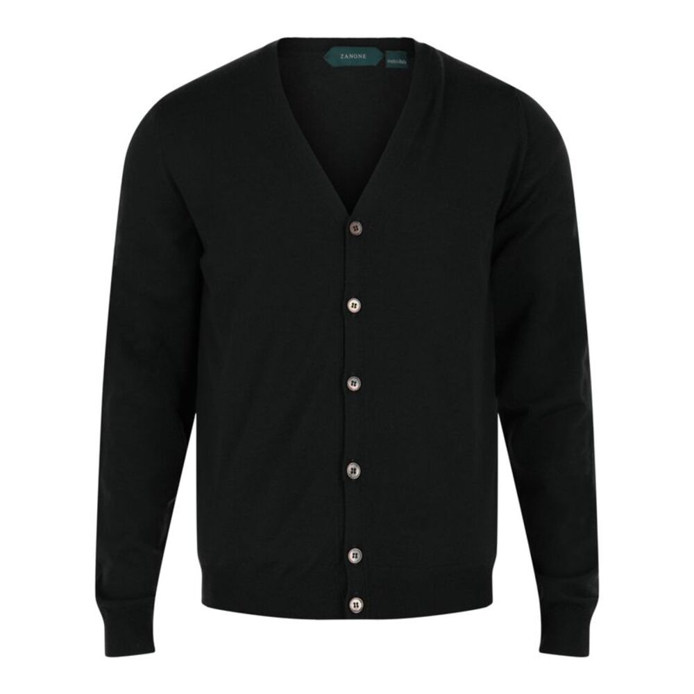 Slowear Zanone Slim Fit Cardigan Black Mens